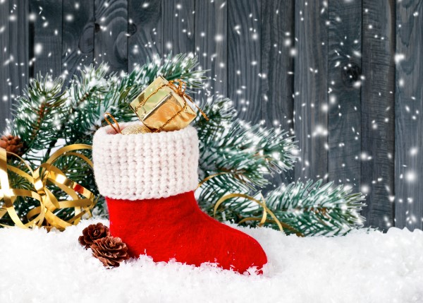 Festive Boot Christmas Card