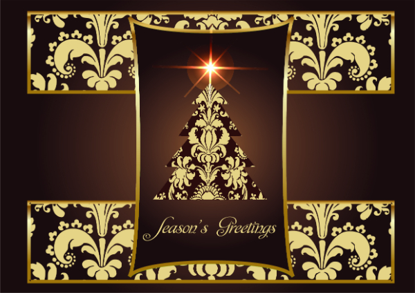 Golden Brown Christmas Card