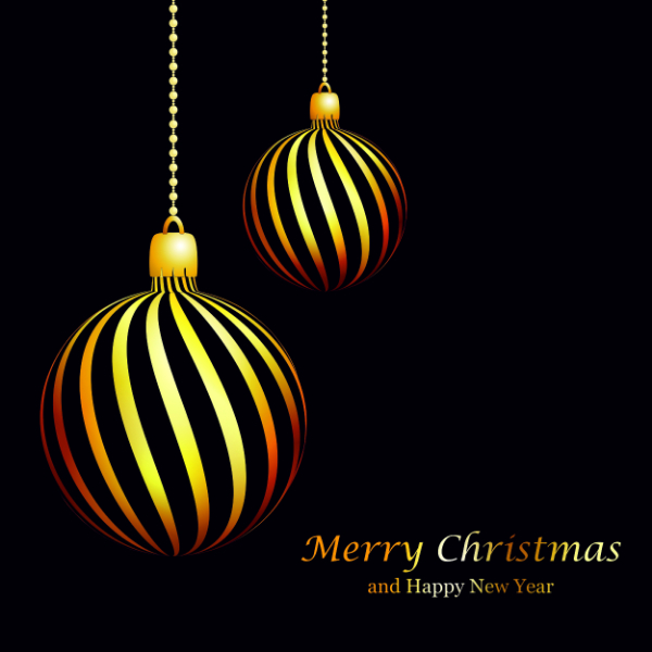 Golden Swirl Christmas Card