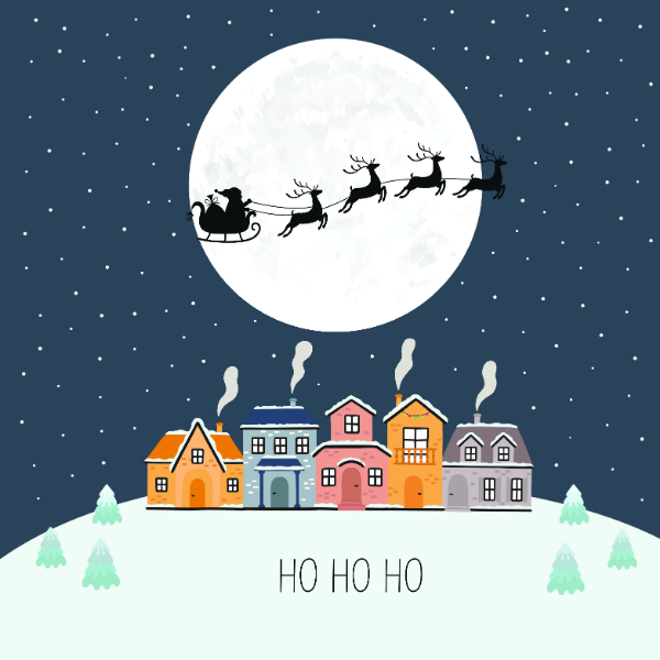 Ho Ho Ho Sleigh Christmas Card
