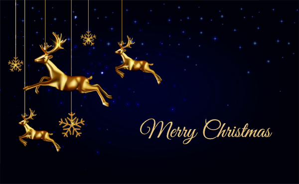 Golden Reigndeer Christmas Card