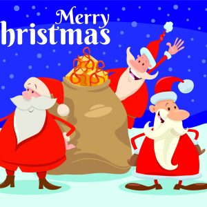 Waving Santa Christmas Card