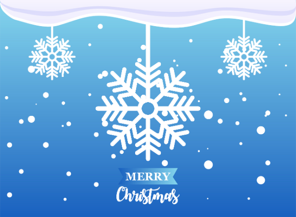 Blue Snowflakes Christmas Card