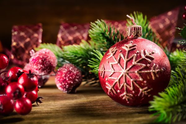Bauble Bench Christmas Card
