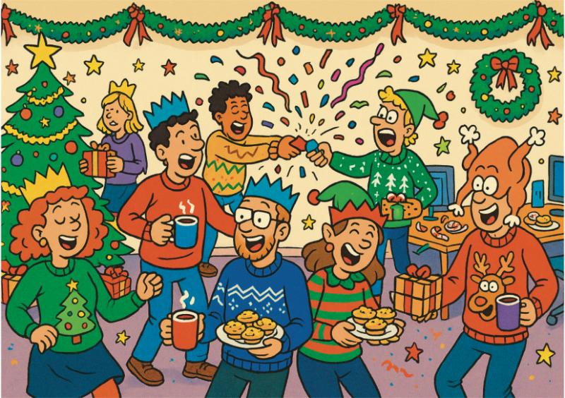 Office Party Christmas Card