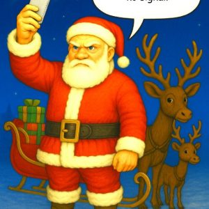 Santa’s Signal Struggle Christmas Card