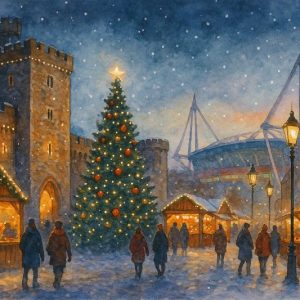 Christmas Market at Cardiff Castle Christmas Card