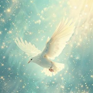 White Dove with Sparkling Light Christmas Card