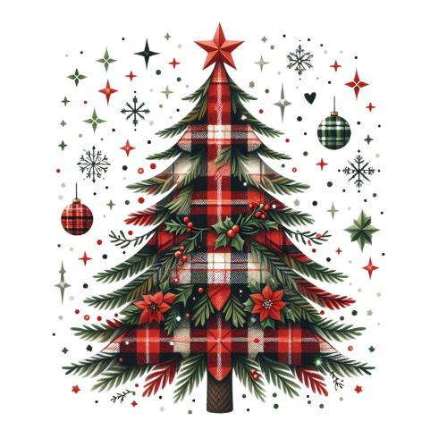 Plaid Christmas Tree Christmas Card