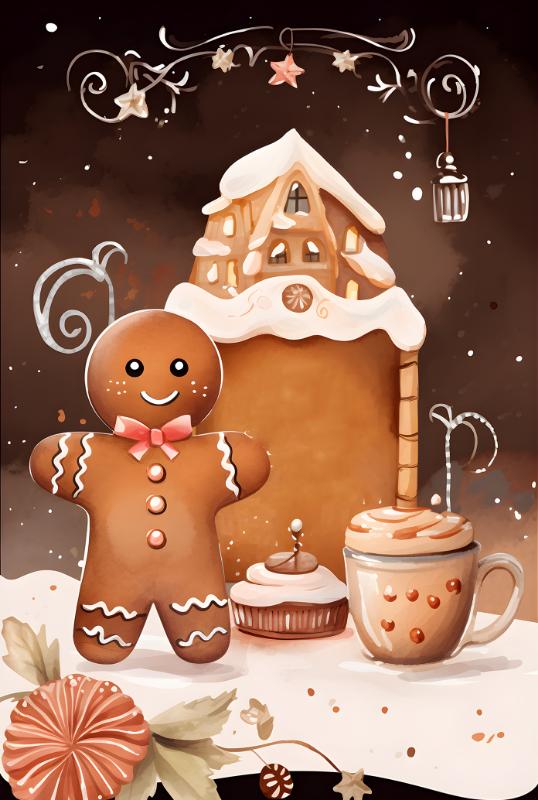 Gingerbread Delight with Cosy Treats Christmas Card