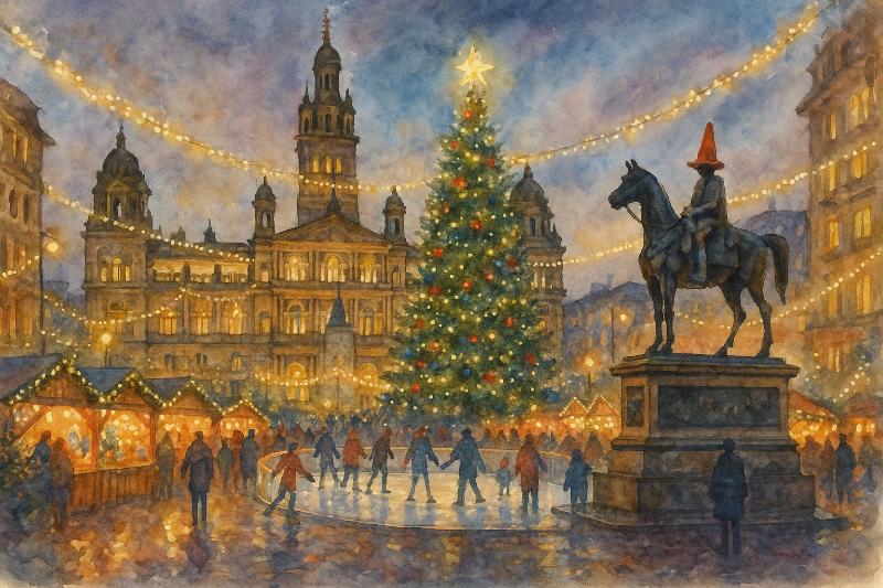 Glasgow Skating and Lights Christmas Card