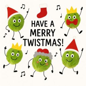 Dancing Sprouts Christmas Card