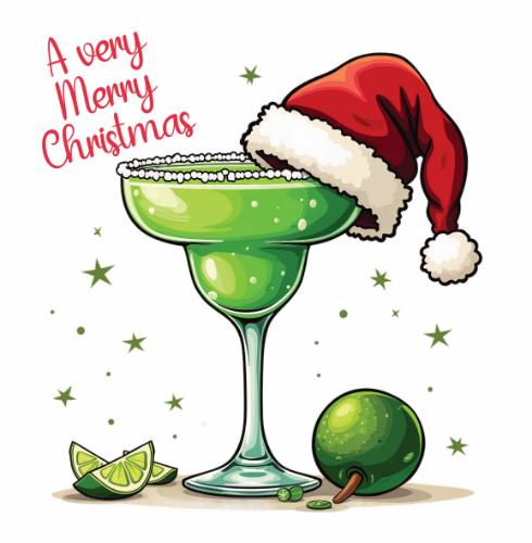Christmas Cocktail Christmas Card