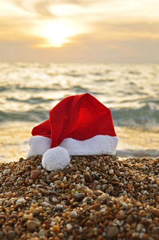 Santa Hat on Pebble Beach Christmas Card