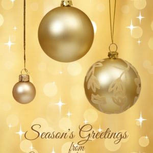 Golden Baubles with Sparkles - Front Personalised