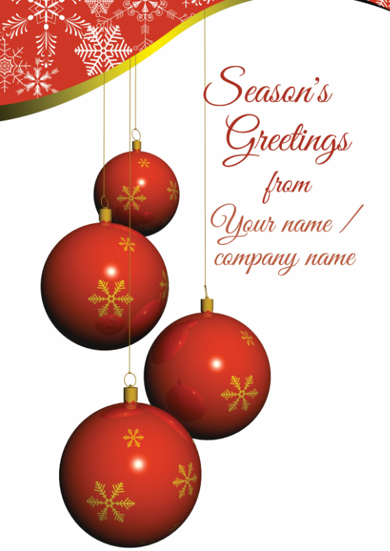 Dangling Red Snowflake Baubles - Front Personalised