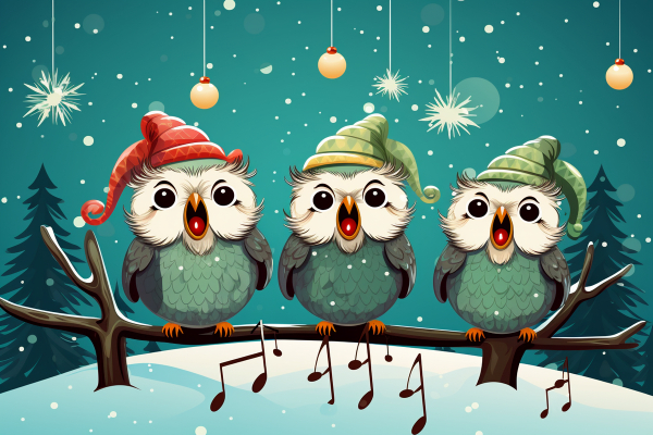 Singing Trio Christmas Card