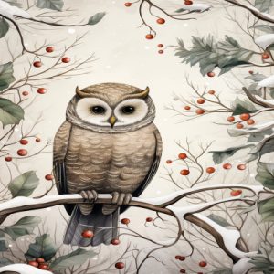 Festive Owl Christmas Card