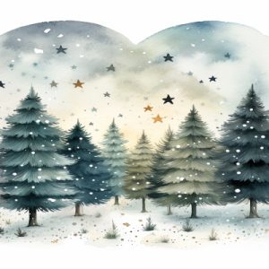 Watercolour Forest Christmas Card