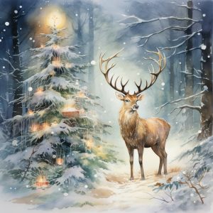 Solo Stag Christmas Card
