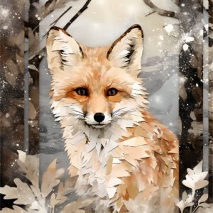 Artistic Fox Christmas Card