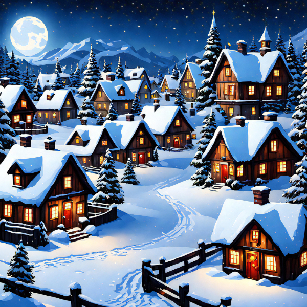 Night Time Christmas Card