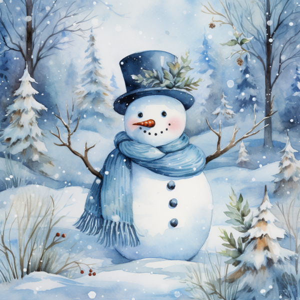 Cold Snowman Christmas Card