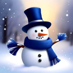 Blue Hat and Scarf Christmas Card