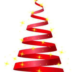 Red Ribbon Tree Christmas Card