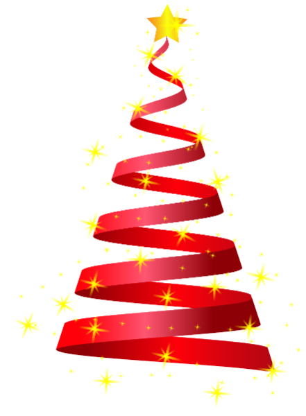 Red Ribbon Tree Christmas Card