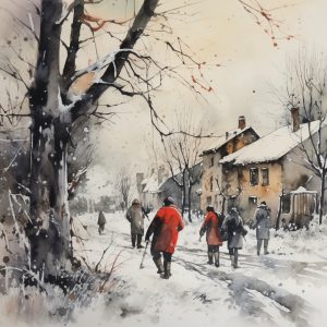 Country Walk Christmas Card