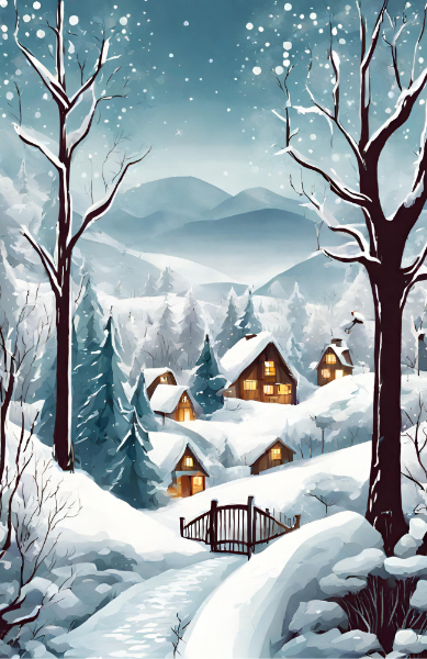 Village Lane Christmas Card