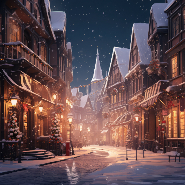 Lamp Lights Christmas Card