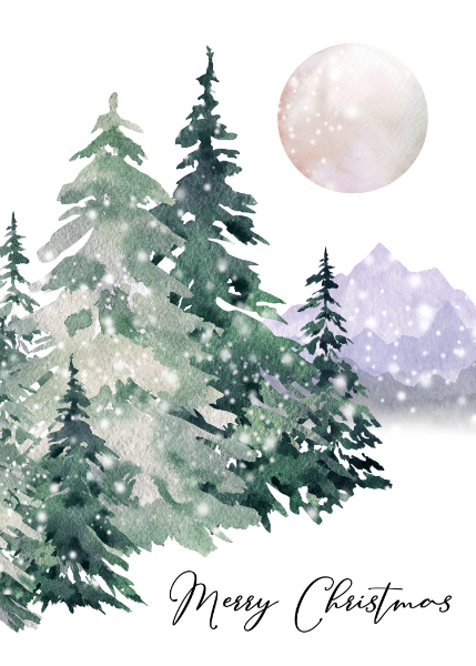Forest by Moonlight Christmas Card