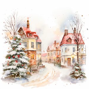 Snow Tracks Christmas Card
