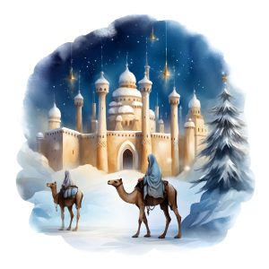 Watercolour Bethlehem Christmas Card