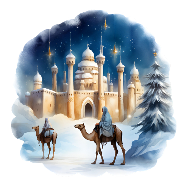 Watercolour Bethlehem Christmas Card