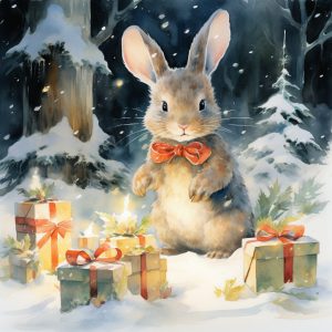 Bunny Presents Christmas Card
