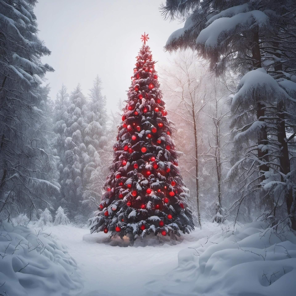 Forest Christmas Tree Christmas Card