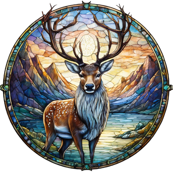 Artistic Stag Christmas Card