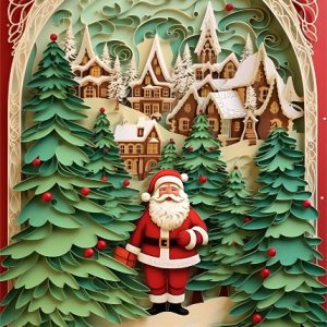 Paper Santa Christmas Card