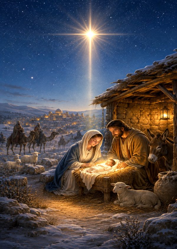 Nativity Under the Christmas Star