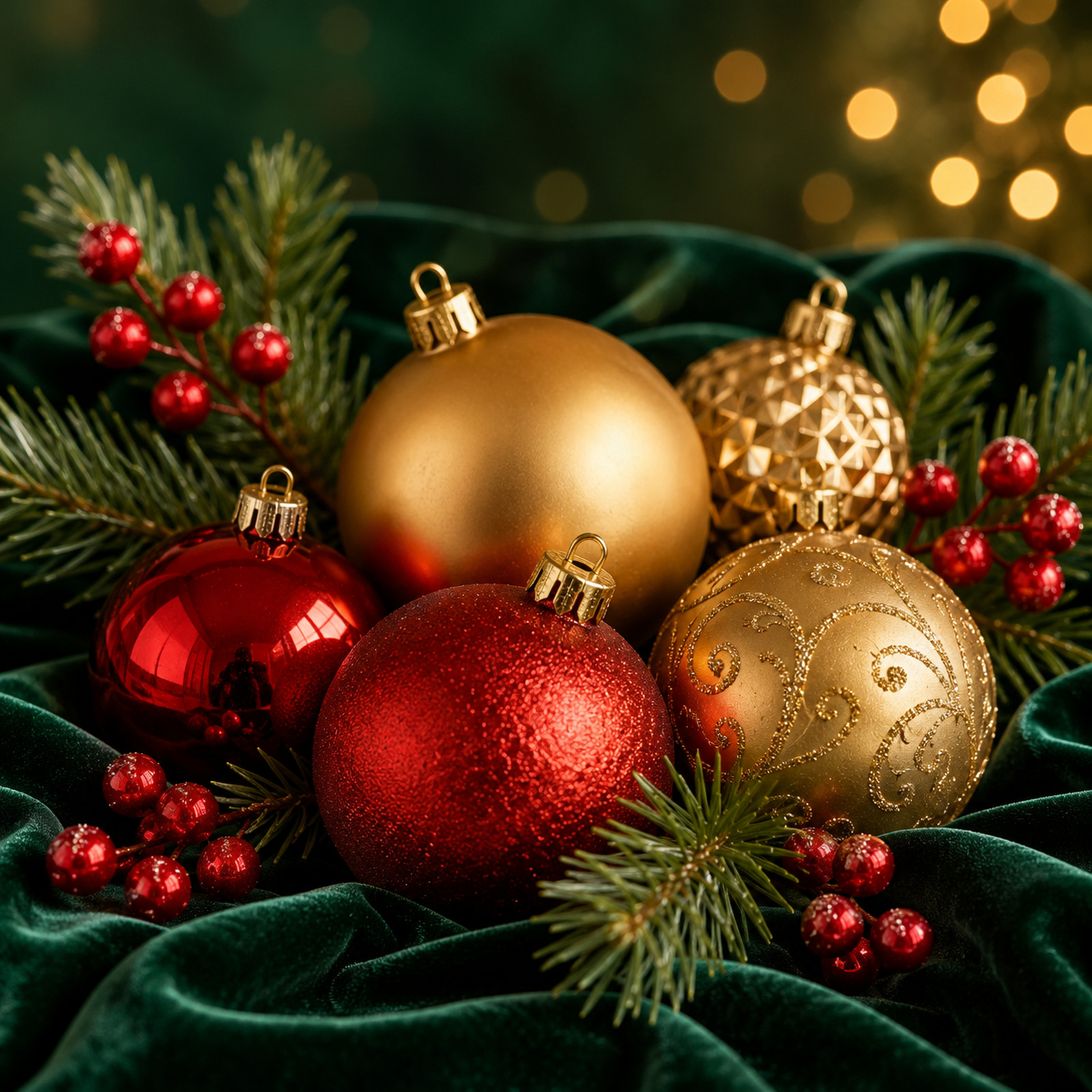 Red and Gold Baubles