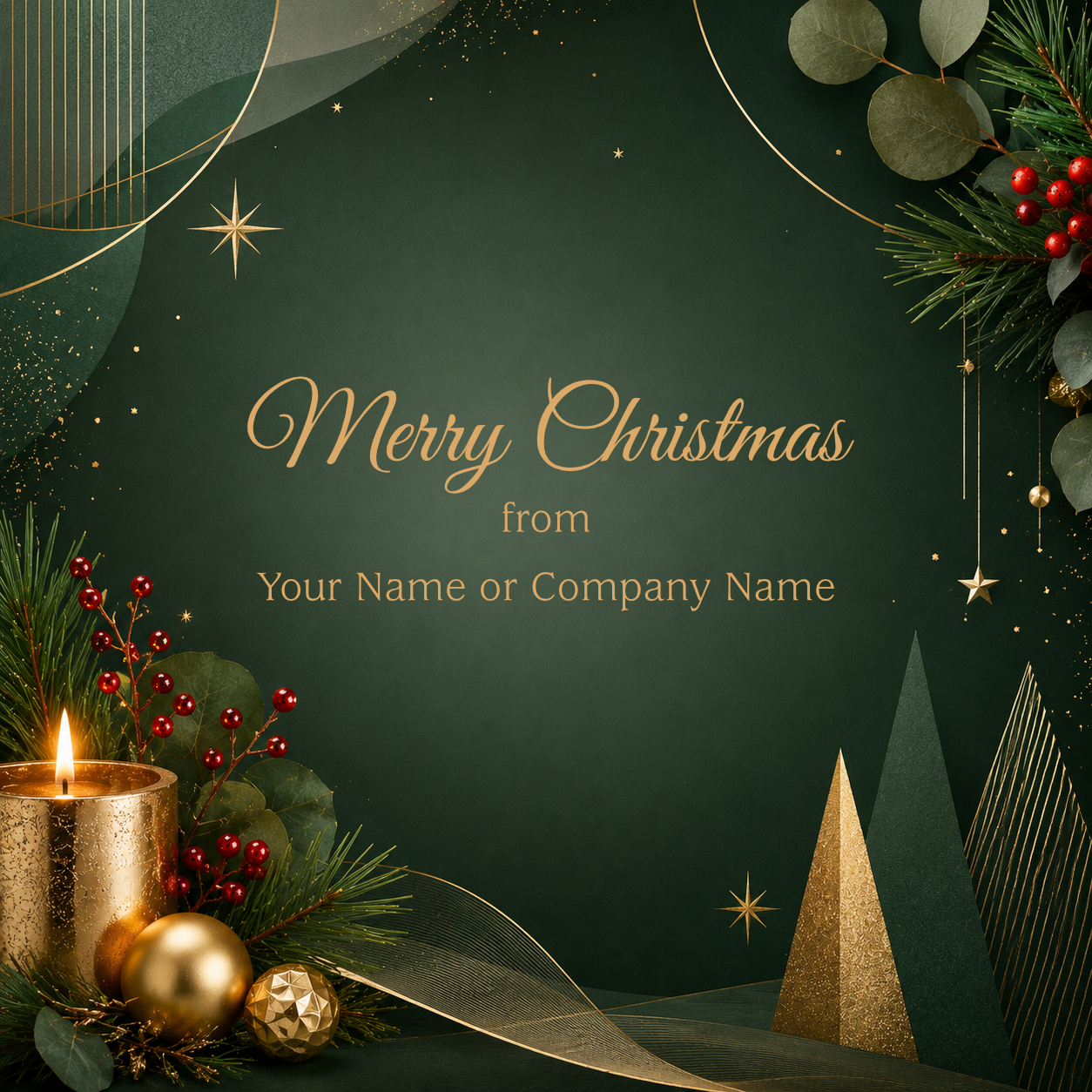 Green Festive Corner Frame