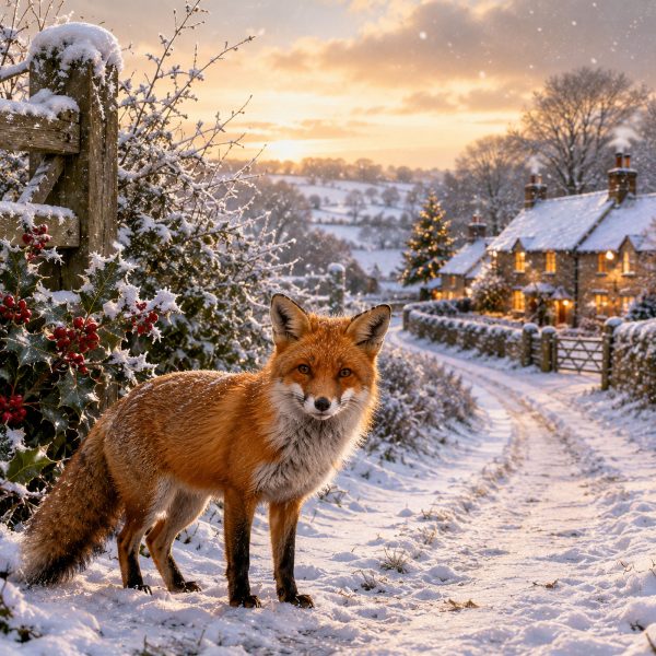 Fox on a Snowy Lane