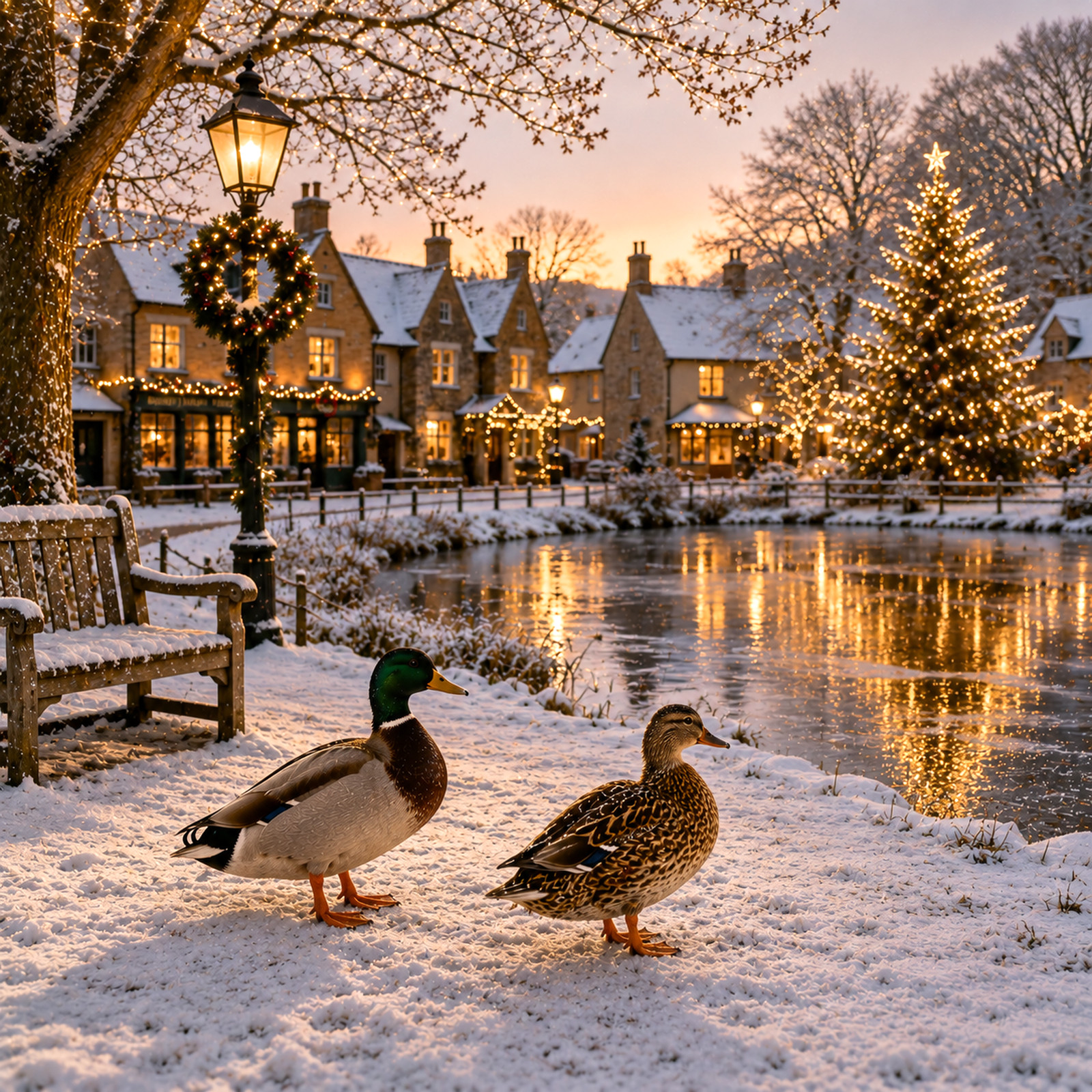 Ducks by the Village Pond