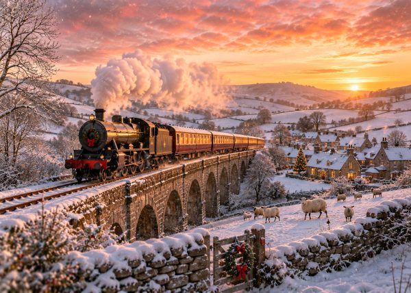 Steam Train in the Snow