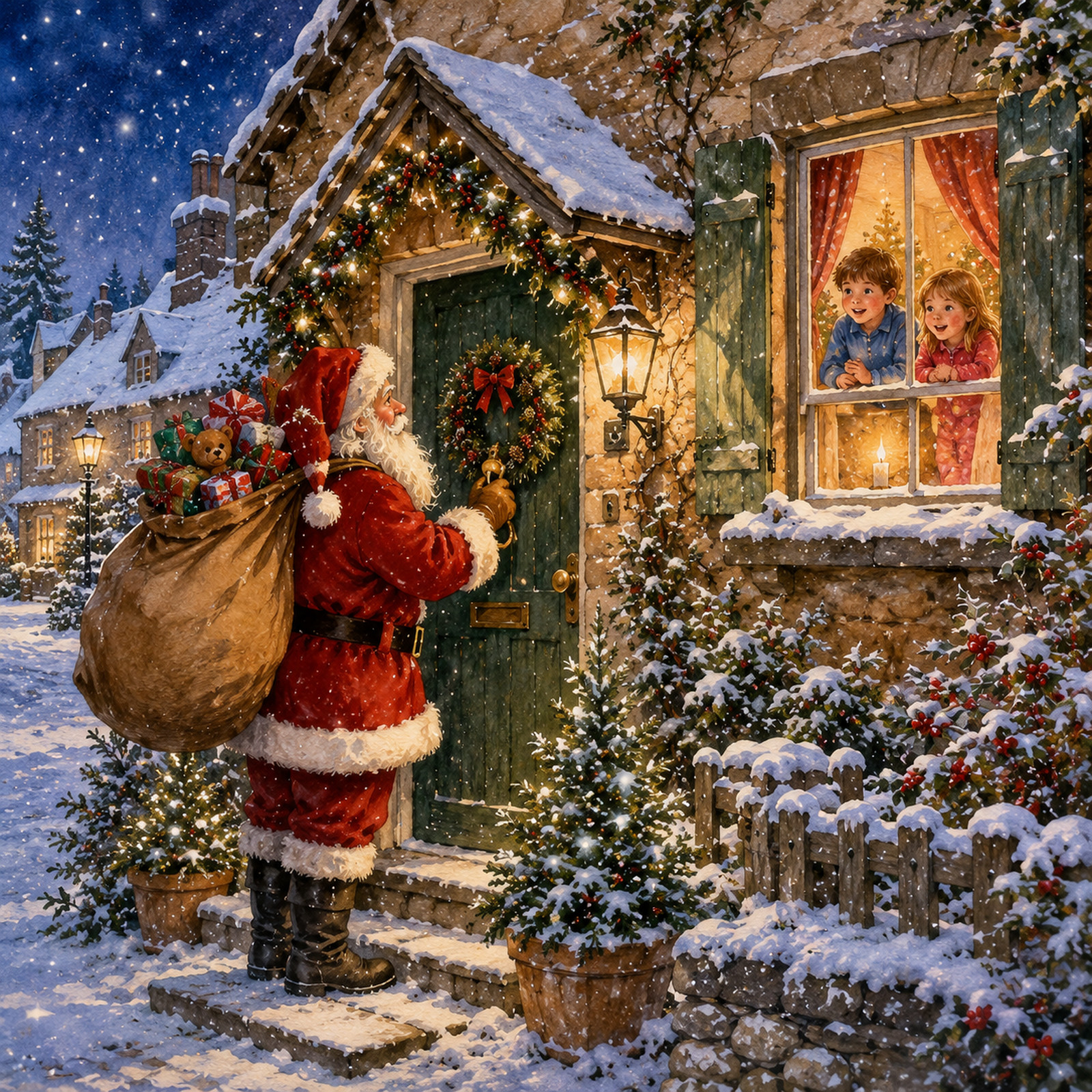 Father Christmas at the Door