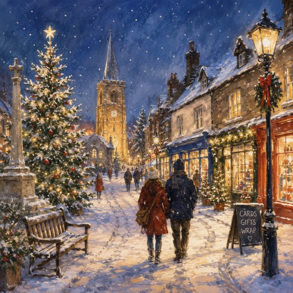 Snowy Village Street