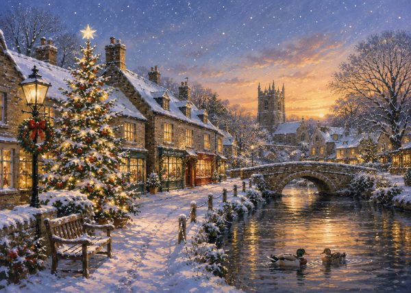 Village Bridge at Christmas